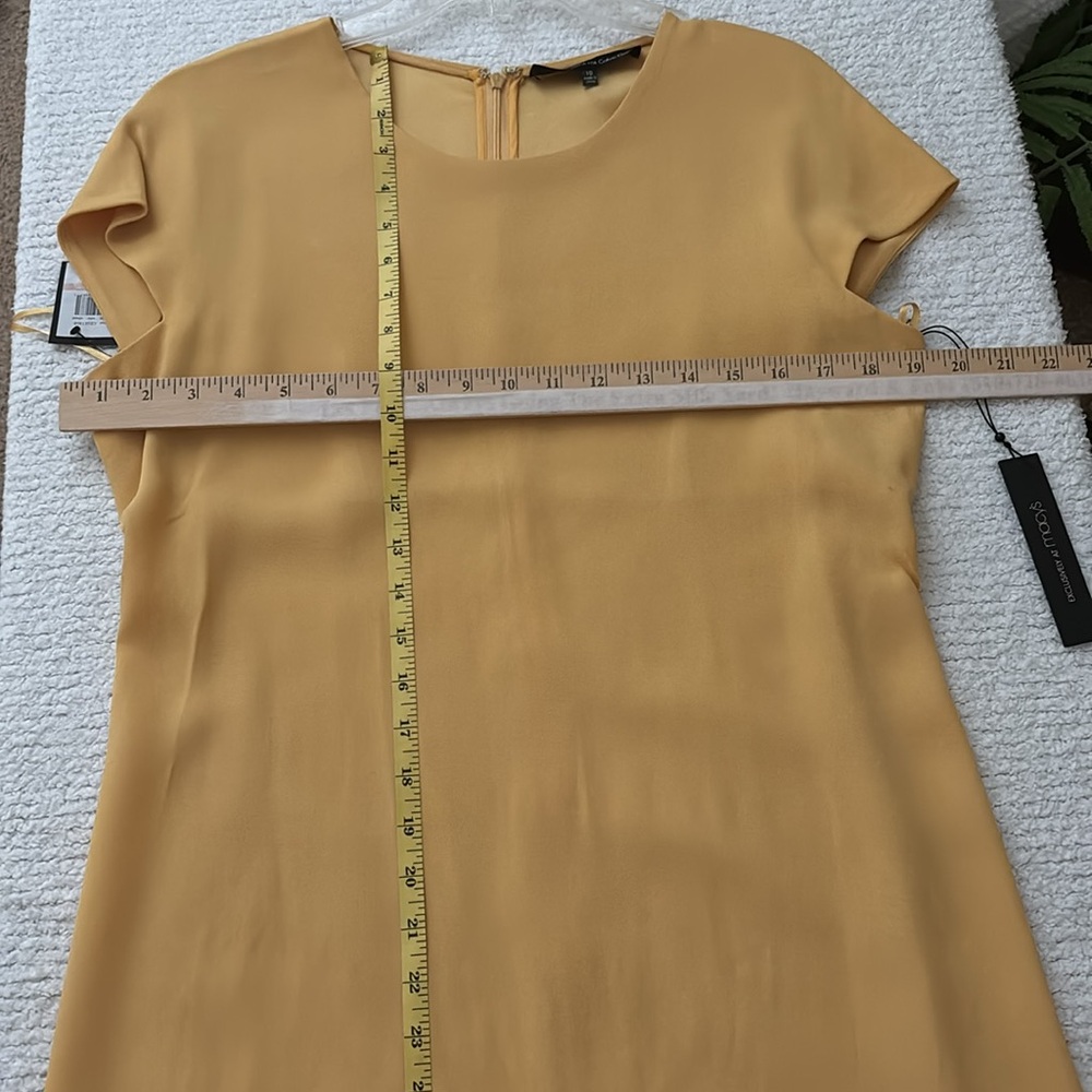 Francisco Costa For Calvin Klein Mustard Yellow Dress- SIZE 10 - Picture 13 of 17